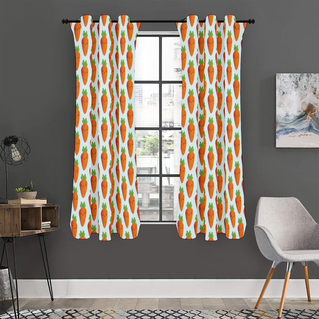 Smiling Carrot Pattern Print Curtain