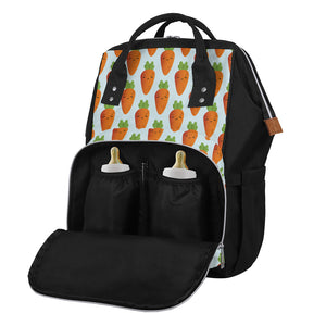 Smiling Carrot Pattern Print Diaper Bag