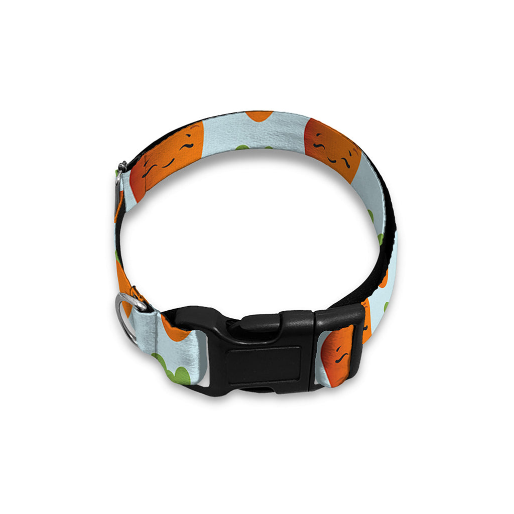 Smiling Carrot Pattern Print Dog Collar