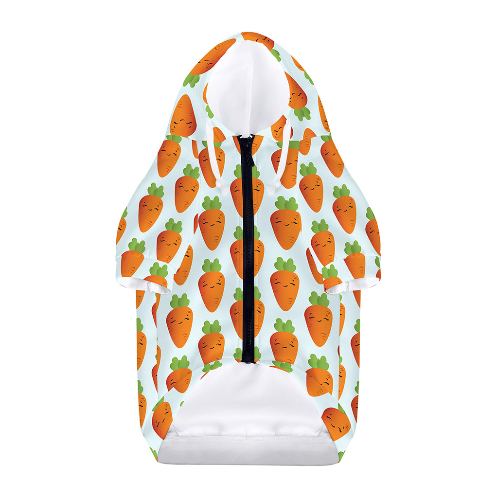Smiling Carrot Pattern Print Dog Zip Up Hoodie