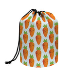 Smiling Carrot Pattern Print Drawstring Makeup Bag