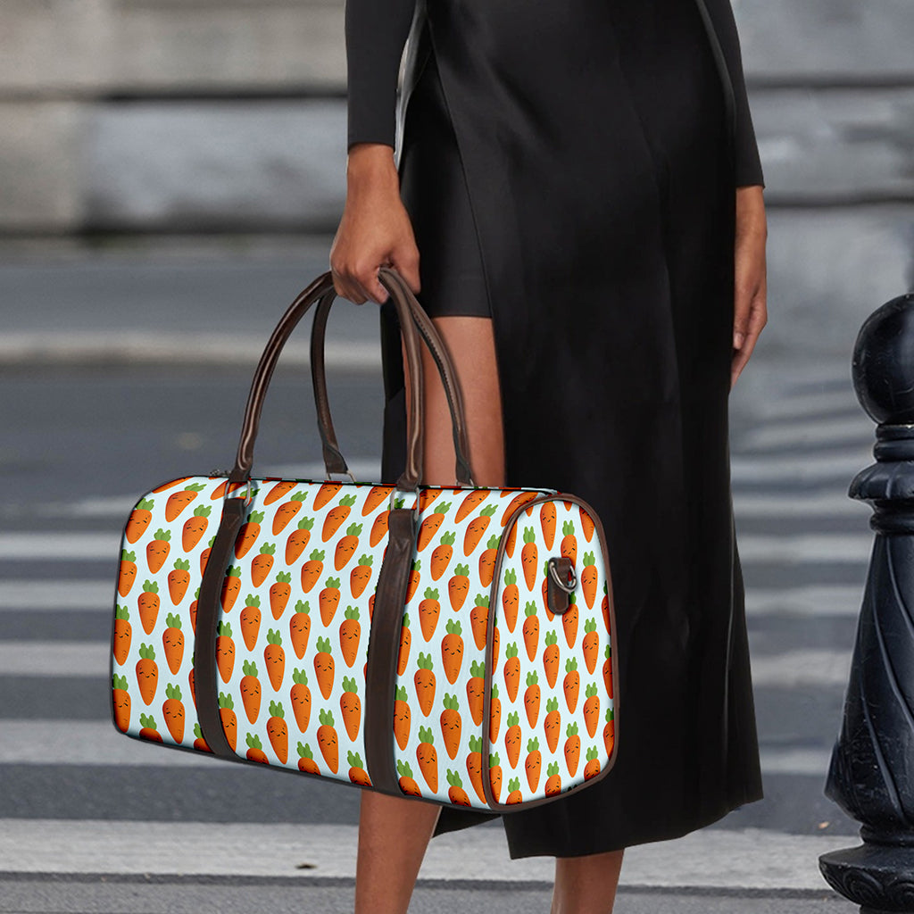 Smiling Carrot Pattern Print Duffle Bag
