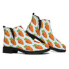 Smiling Carrot Pattern Print Flat Ankle Boots