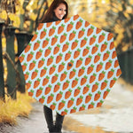 Smiling Carrot Pattern Print Foldable Umbrella