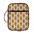 Smiling Carrot Pattern Print Front Pocket Bible Bag