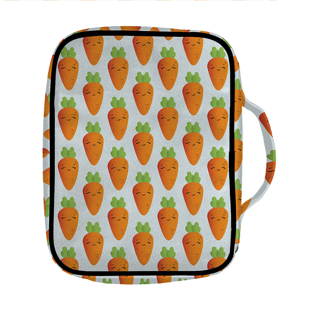 Smiling Carrot Pattern Print Front Pocket Bible Bag