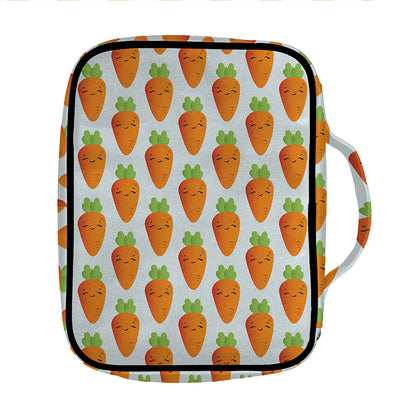 Smiling Carrot Pattern Print Front Pocket Bible Bag