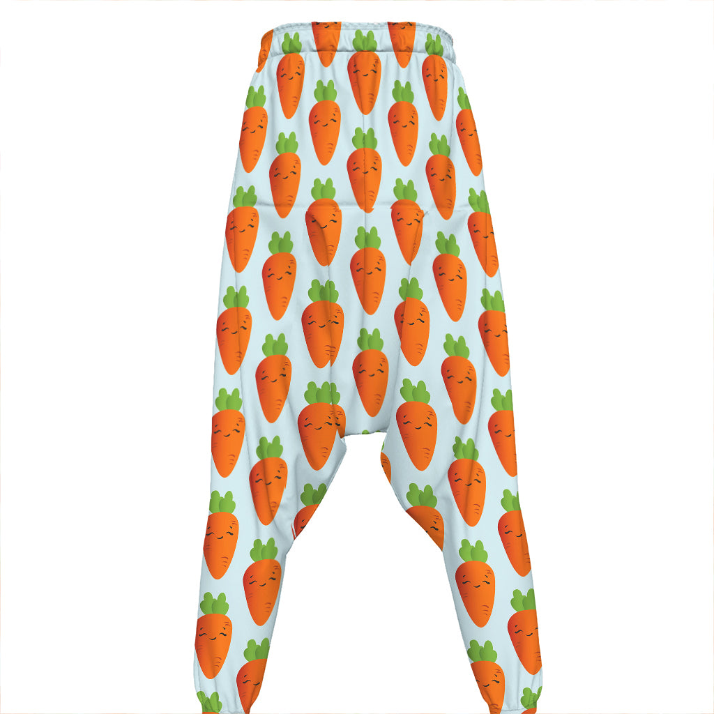Smiling Carrot Pattern Print Hammer Pants