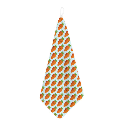 Smiling Carrot Pattern Print Hand Towel