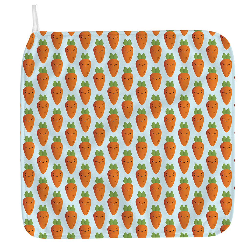 Smiling Carrot Pattern Print Hand Towel
