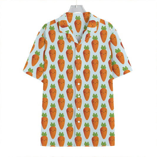 Smiling Carrot Pattern Print Hawaiian Shirt