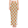 Smiling Carrot Pattern Print High Slit Maxi Skirt