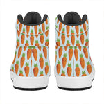 Smiling Carrot Pattern Print High Top Leather Sneakers