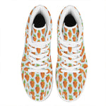 Smiling Carrot Pattern Print High Top Leather Sneakers