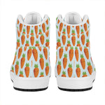 Smiling Carrot Pattern Print High Top Leather Sneakers