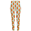 Smiling Carrot Pattern Print High-Waisted Pocket Leggings