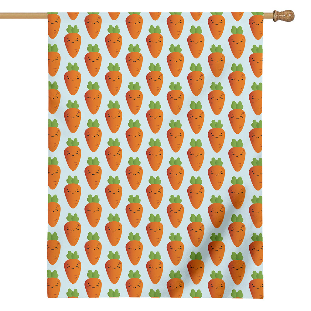 Smiling Carrot Pattern Print House Flag