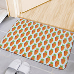 Smiling Carrot Pattern Print Indoor Door Mat