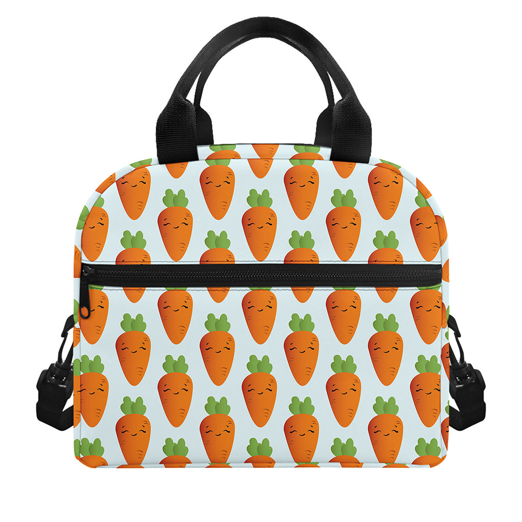 Smiling Carrot Pattern Print Insulated Lunch Bag