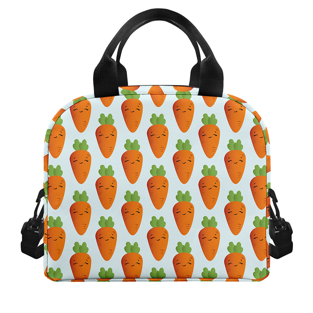 Smiling Carrot Pattern Print Insulated Lunch Bag