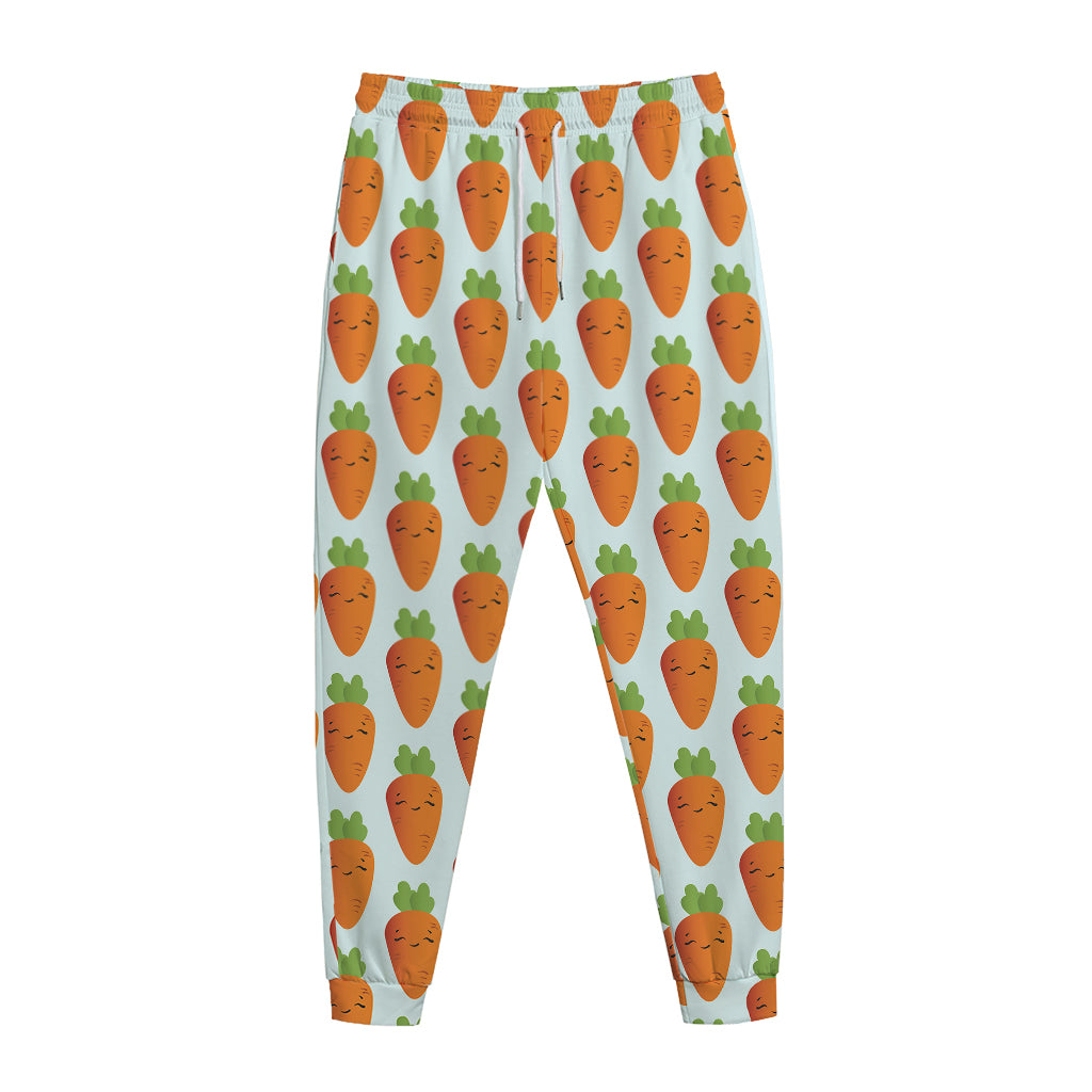 Smiling Carrot Pattern Print Jogger Pants
