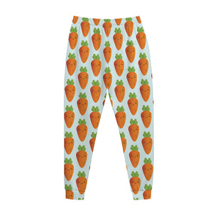 Smiling Carrot Pattern Print Jogger Pants