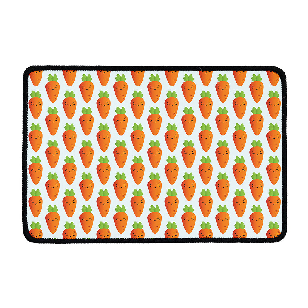 Smiling Carrot Pattern Print Kitchen Mat