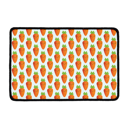 Smiling Carrot Pattern Print Kitchen Mat