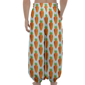 Smiling Carrot Pattern Print Lantern Pants