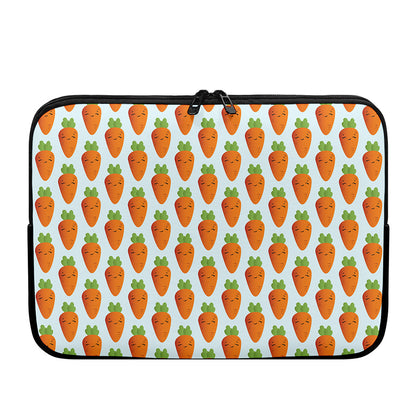 Smiling Carrot Pattern Print Laptop Sleeve