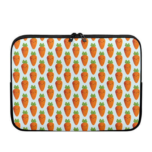 Smiling Carrot Pattern Print Laptop Sleeve