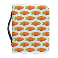 Smiling Carrot Pattern Print Leather Bible Cover