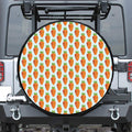 Smiling Carrot Pattern Print Leather Spare Tire Cover