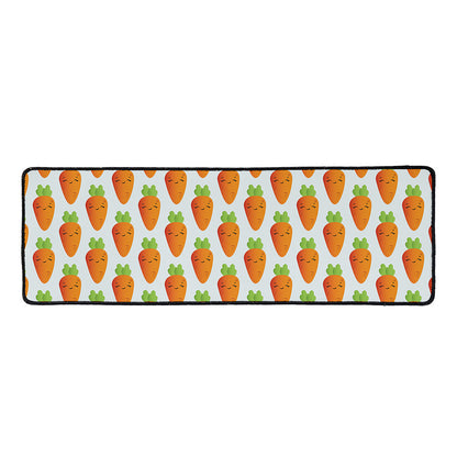 Smiling Carrot Pattern Print Long Kitchen Mat