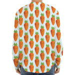 Smiling Carrot Pattern Print Long Sleeve Baseball Jersey