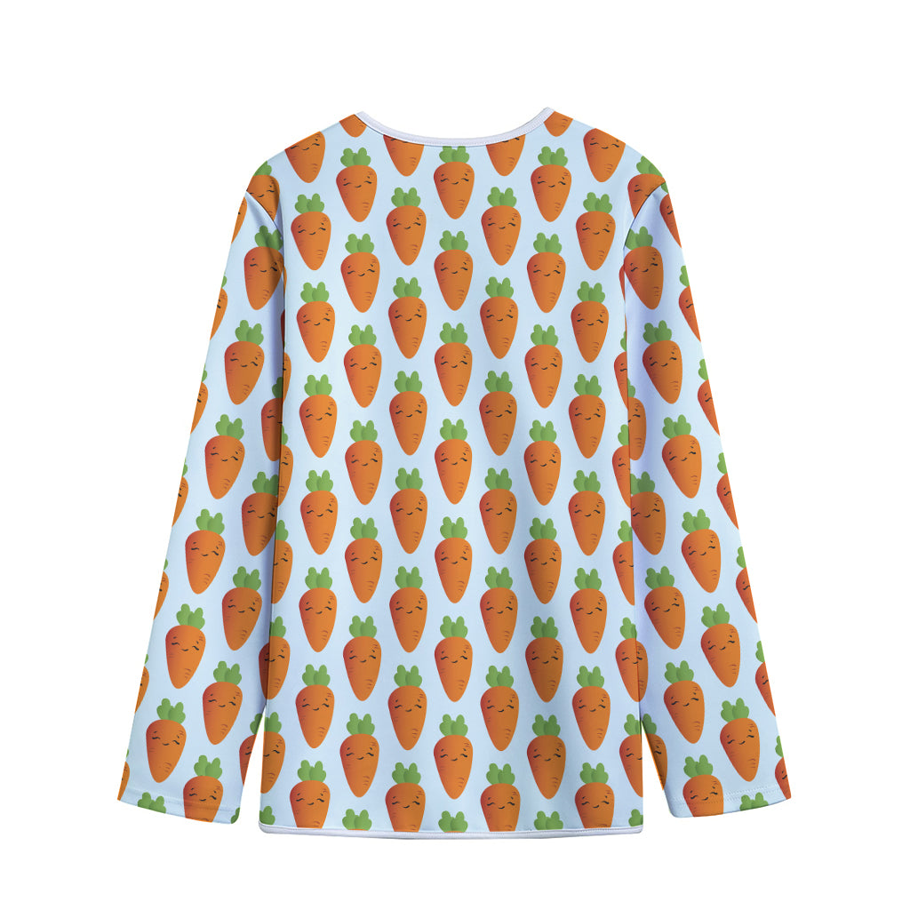 Smiling Carrot Pattern Print Long Sleeve Short Coat