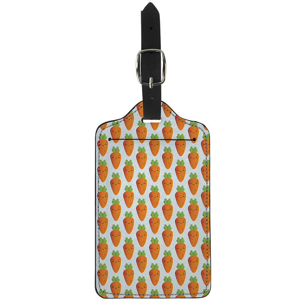 Smiling Carrot Pattern Print Luggage Tag