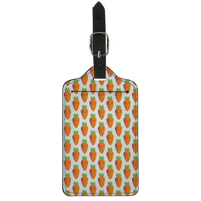 Smiling Carrot Pattern Print Luggage Tag