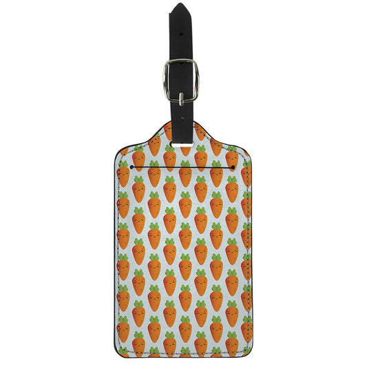Smiling Carrot Pattern Print Luggage Tag