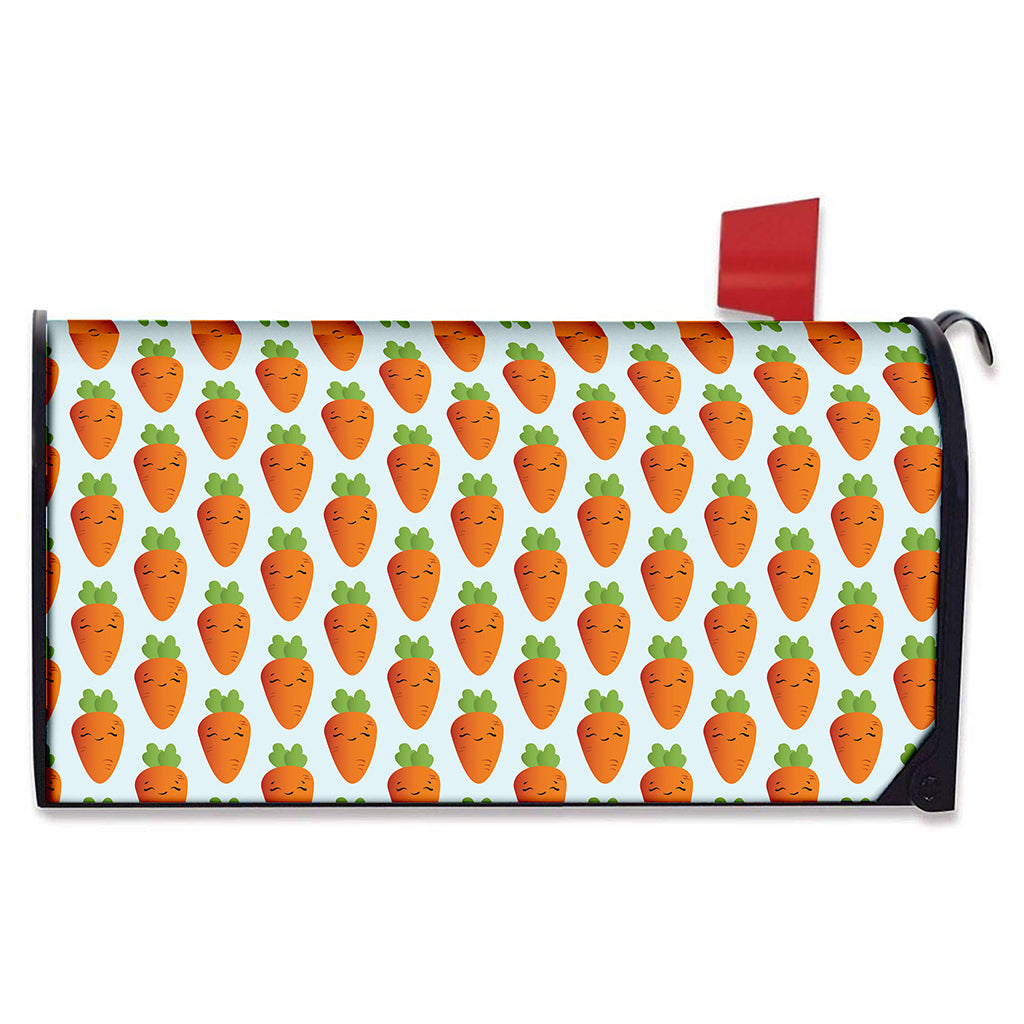 Smiling Carrot Pattern Print Mailbox Cover