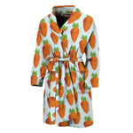 Smiling Carrot Pattern Print Men's Bathrobe