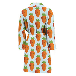 Smiling Carrot Pattern Print Men's Bathrobe