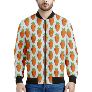 Smiling Carrot Pattern Print Men's Bomber Jacket