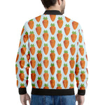 Smiling Carrot Pattern Print Men's Bomber Jacket