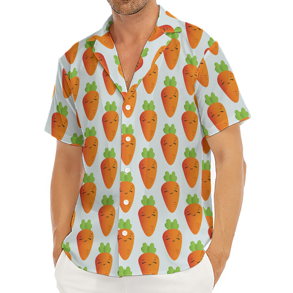 Smiling Carrot Pattern Print Men's Deep V-Neck Shirt