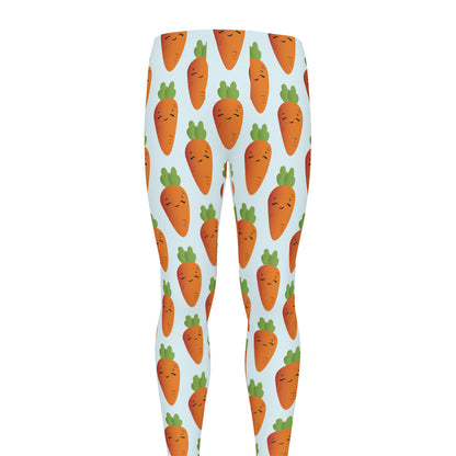 Smiling Carrot Pattern Print Men's leggings