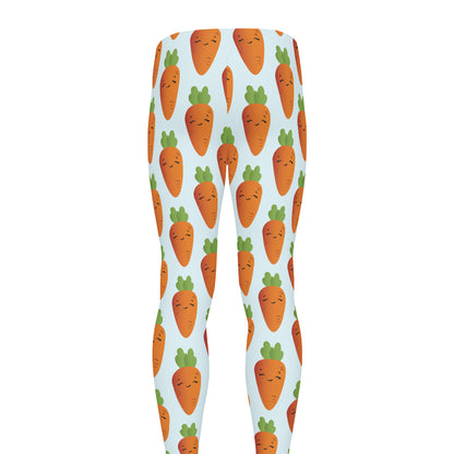 Smiling Carrot Pattern Print Men's leggings