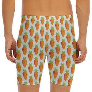 Smiling Carrot Pattern Print Men's Long Boxer Briefs