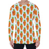 Smiling Carrot Pattern Print Men's Long Sleeve T-Shirt