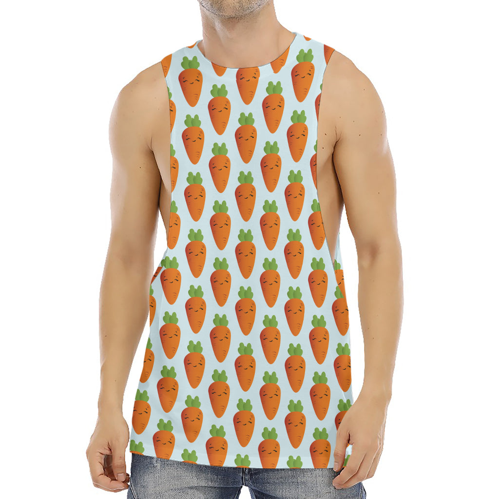 Smiling Carrot Pattern Print Men's Muscle Tank Top